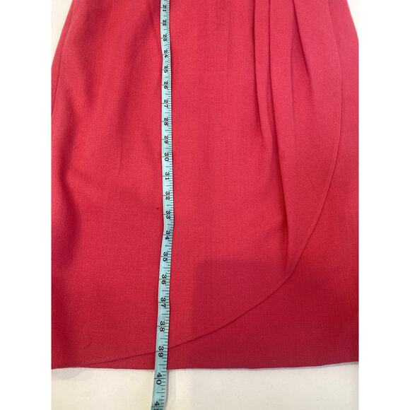 Vintage 1980’s Carolina Herrera for Bergdorf Pink Wool Dress Sz 4 Pink Zip Close - Picture 15 of 16